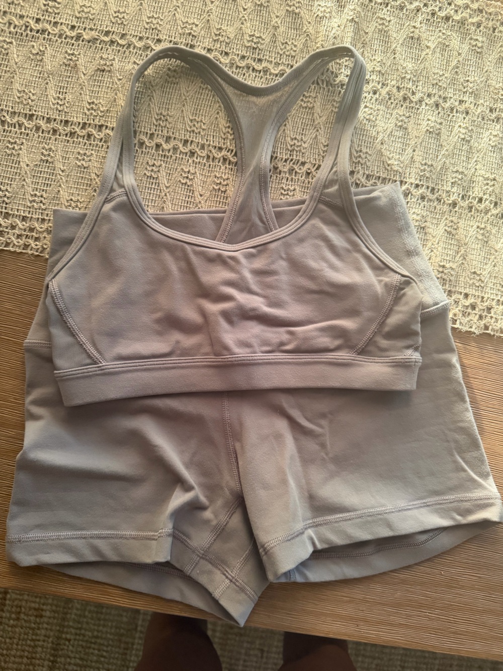 Aritzia Golden Light Taupe Sports Bra Top + Bottom